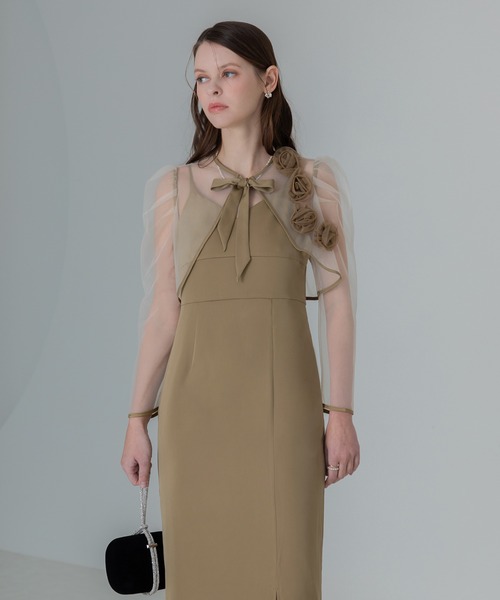 Leja ドレス 「LEJA」ローズボレロシアースリーブIラインドレス