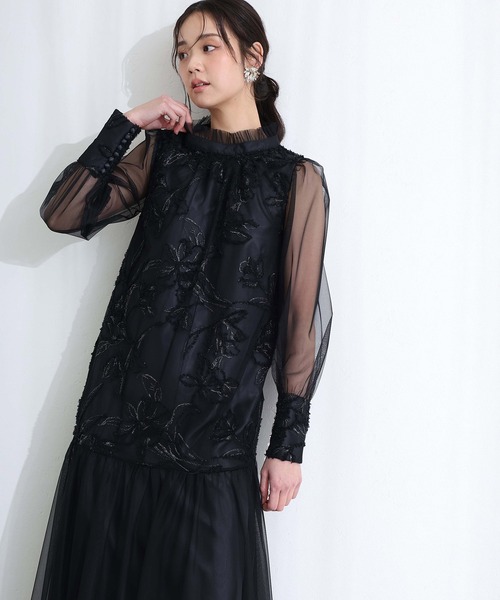 ★新品★訳あり　フェザーフラワーチュールドレス 結婚式 パーティー　二次会 楽天市場】フェザーフラワーチュールドレス パーティードレス