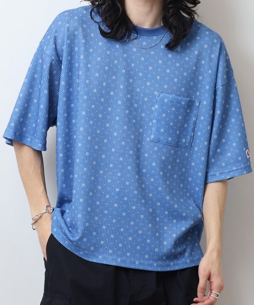JEMORGAN（ジェーイーモーガン） tシャツ 総柄ワッフル 半袖ポケT