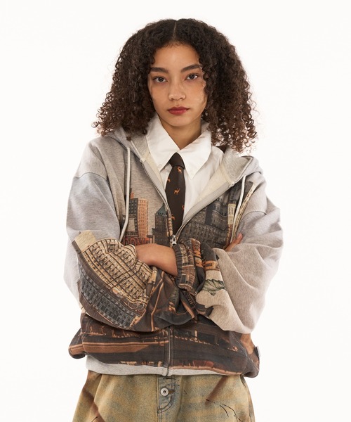 WISH FOR EVER パーカー CLASSIC DESIGN DOUBLE ZIP PARKER