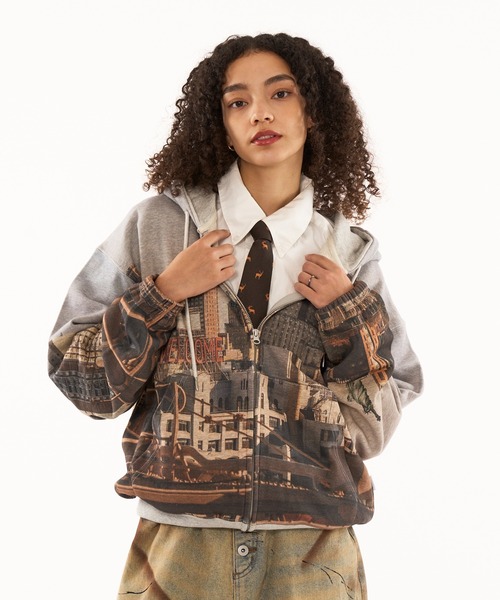 WISH FOR EVER パーカー CLASSIC DESIGN DOUBLE ZIP PARKER