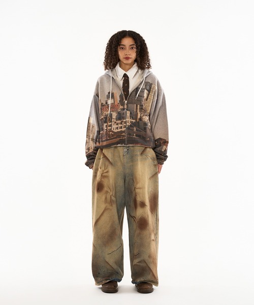 WISH FOR EVER レザーパーカー WISH FOR EVER パーカー ASSORT HEAVY WEIGHT FRINGE BELT LOOP