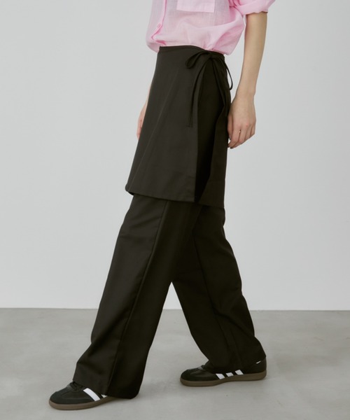 duei スラックス パンツ スカートレイヤードパンツ レディース