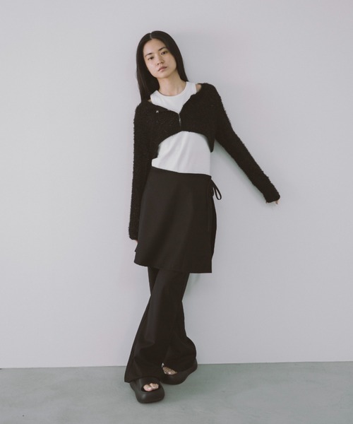 duei スラックス パンツ スカートレイヤードパンツ レディース