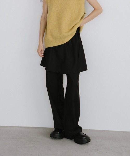 duei スラックス パンツ スカートレイヤードパンツ レディース