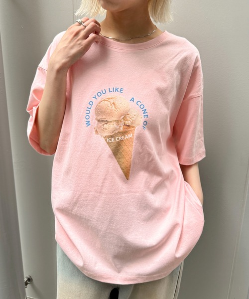 PILIT tシャツ 半袖 カラフルCAFEプリントTee レディース メンズ