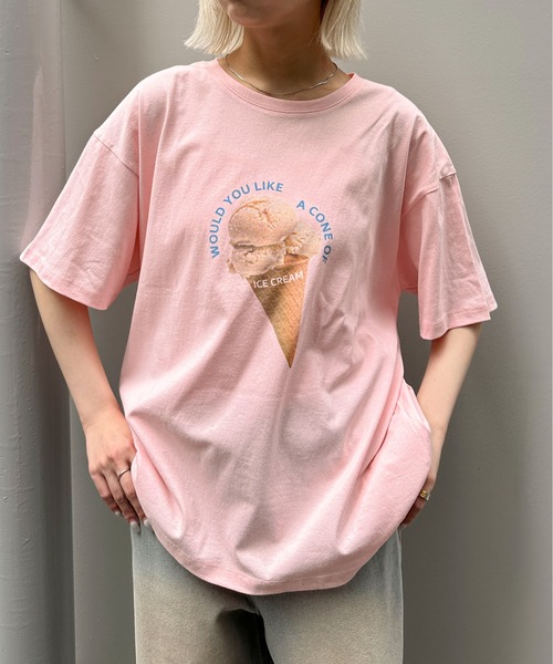 PILIT tシャツ 半袖 カラフルCAFEプリントTee レディース メンズ