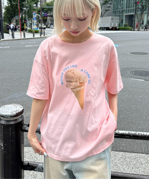 PILIT tシャツ 半袖 カラフルCAFEプリントTee レディース メンズ