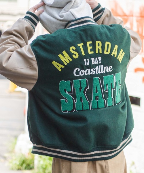 WEGO（ウィゴー） スタジャン MEDIUM ダークグリーン メンズ