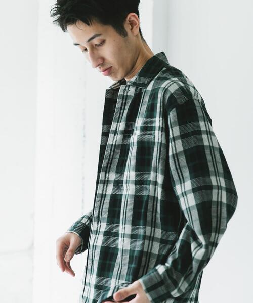 URBAN RESEARCH DOORS シャツ カラミ織ロングスリーブチェックシャツ