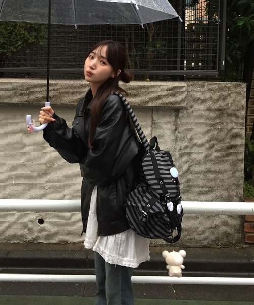 バッグ hrino293 JUDIN（ジュディン） デイバック リュック Border design flap