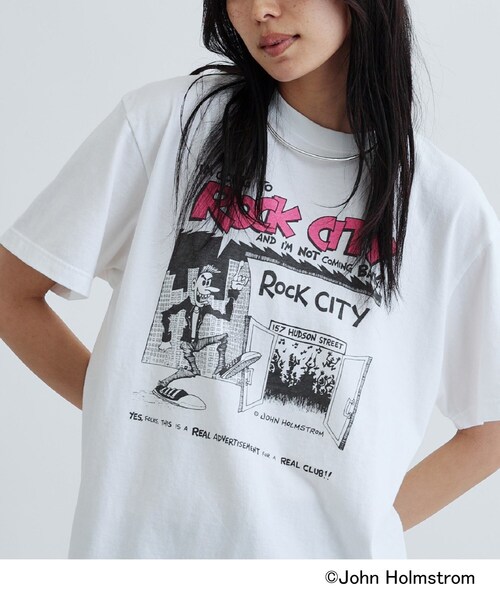 tシャツ 「GOOD ROCK SPEED×JOHN HOLMSTROM」ROCK CITY T−SHIRT レディース