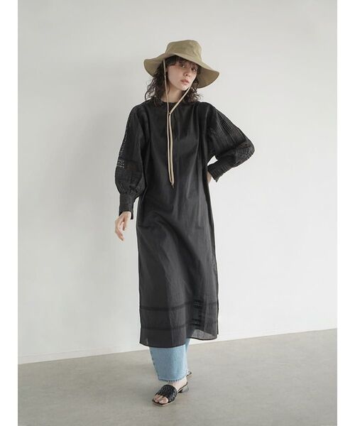 FIKA.（フィーカ） ワンピース Pintuck lace cotton onepiece