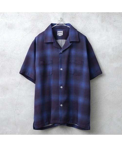 HOUSTON（ヒューストン） シャツ 41187 OMBRE S/S CHECK SHIRT