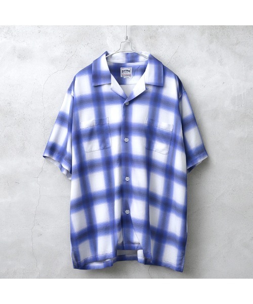 美品✨HOUSTON OMBRE CHECK SHIRT HOUSTON（ヒューストン） シャツ 41187 OMBRE S/S CHECK SHIRT