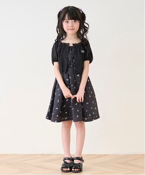 mezzo piano 黒 半袖ワンピース L160 mezzo piano 黒 半袖ワンピース L160 ワンピース