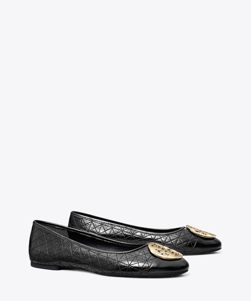 【美品】トリバーチ　バレエ　パンプス　シューズ　24 黒　Tory Burch TORY BURCH 「TORY BURCH」 バレエシューズ 24cm ブラック