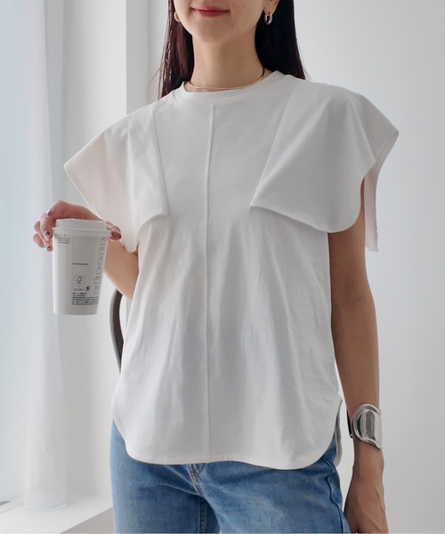 ブラウス シャツ FRILL CUT BLOUSE(フリルカットブラウス） レディース