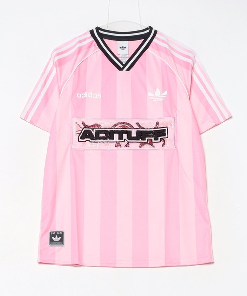アディダスオリジナルス　総柄セットアップ　L 半袖Tシャツ　ハーフパンツ adidas tシャツ アディダス オリジナルス ビーズ ジャージ/ 半袖
