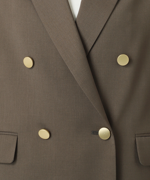 【セール中】Noble エステルツイルピークトラペルジャケット　ベージュ 36 セール中】Noble エステルツイルピークトラペルジャケット ベージュ 36