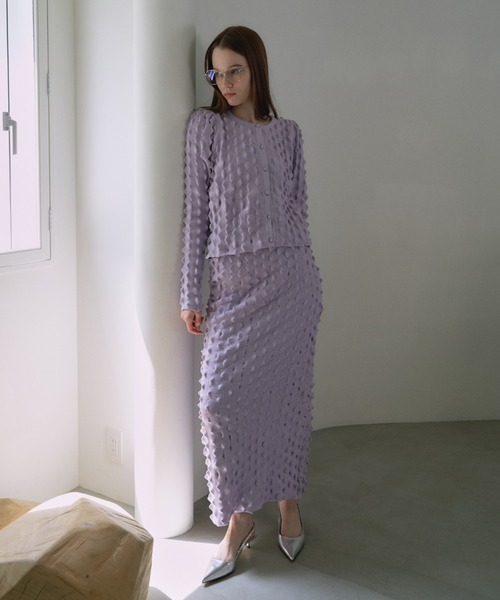 HONEY MI HONEY（ハニーミーハニー） カーディガン spiky knit puff