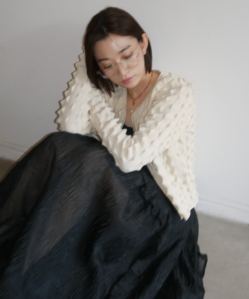 HONEY MI HONEY（ハニーミーハニー） カーディガン spiky knit puff