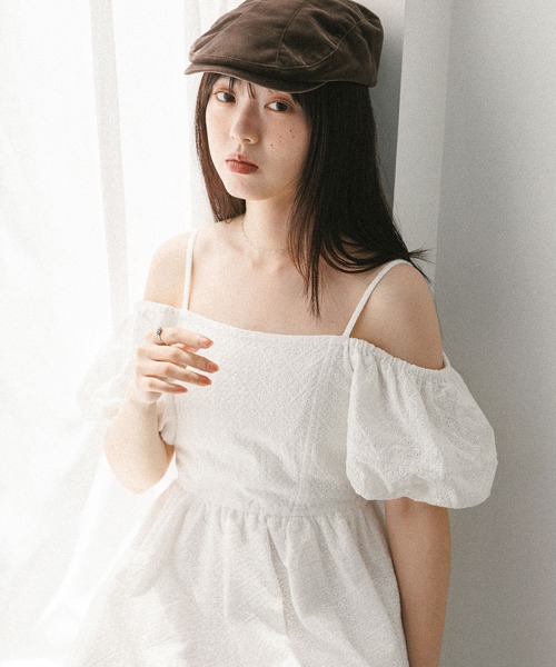 Free People  オフショルバルーンワンピース　新品 Heather ワンピース オフショルバルーンミニワンピース 576807