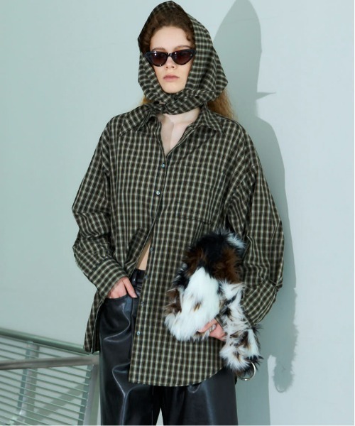 ブラウス シャツ 「25AW PRE-ORDER」Oversized Shirt With Babushka/バブーシュカ付きオーバーサイズシャツ「M