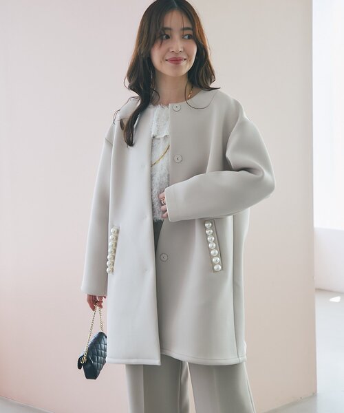 La boutique Bonbon（ラブティックボンボン） ノーカラーコート コート