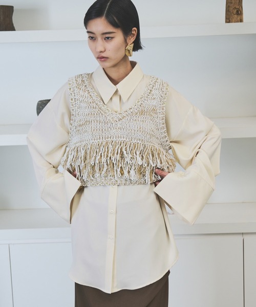 アンソロポロジー　ジレ ANGIE ベスト ジレ ノーカラー / レディース : ZOZOTOWN Yahoo