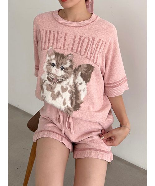 スナイデルホーム catラメプルオーバー ショートパンツ SNIDEL HOME パジャマ ルームウェア CATラメニットショート