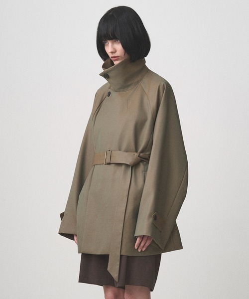 トレンチコート コート BELTED SHORT TRENCH メンズ レディースの画像