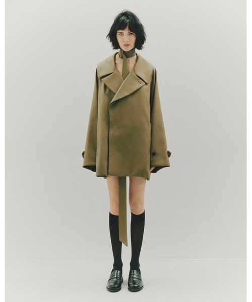 トレンチコート コート BELTED SHORT TRENCH メンズ レディースの画像