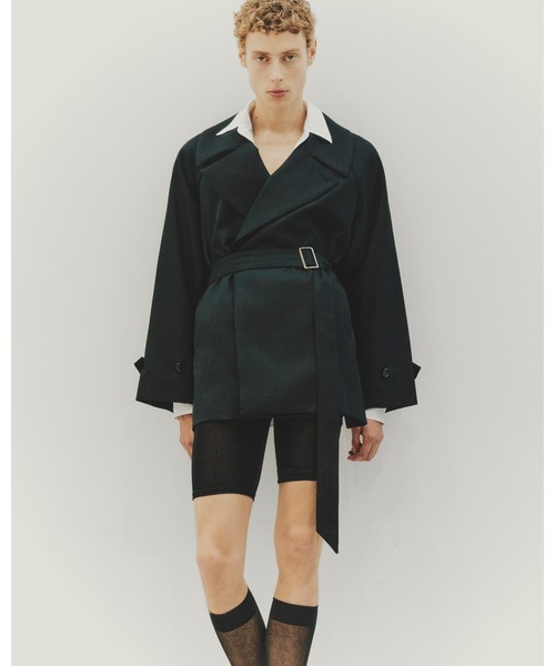 トレンチコート コート BELTED SHORT TRENCH メンズ レディースの画像