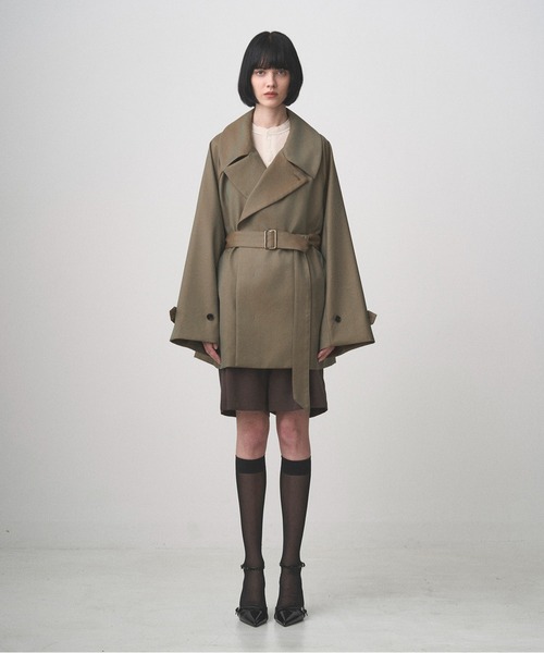 トレンチコート コート BELTED SHORT TRENCH メンズ レディースの画像
