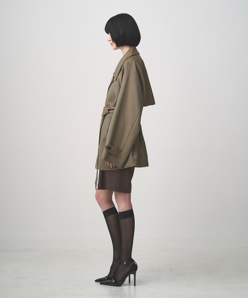 トレンチコート コート BELTED SHORT TRENCH メンズ レディースの画像