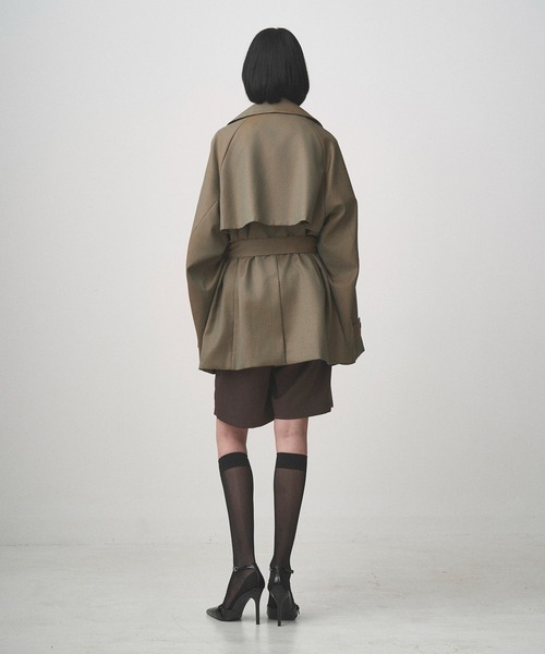 トレンチコート コート BELTED SHORT TRENCH メンズ レディースの画像