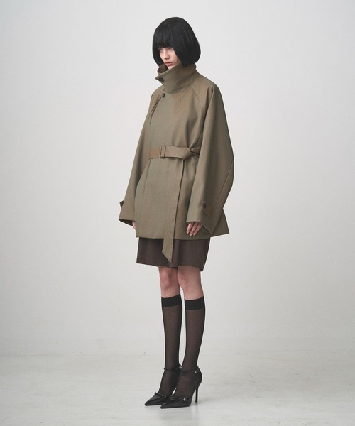トレンチコート コート BELTED SHORT TRENCH メンズ レディースの画像