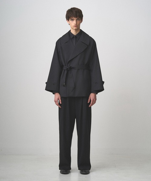 トレンチコート コート BELTED SHORT TRENCH メンズ レディースの画像