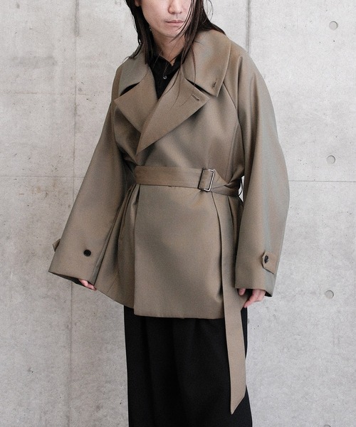 トレンチコート コート BELTED SHORT TRENCH メンズ レディースの画像