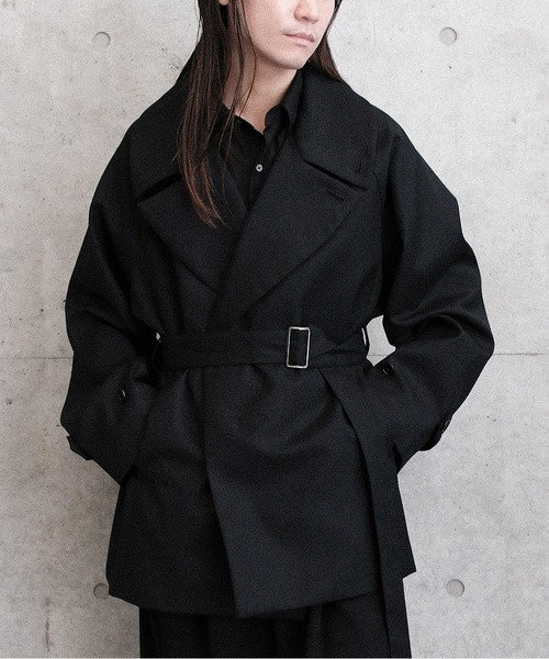 トレンチコート コート BELTED SHORT TRENCH メンズ レディースの画像