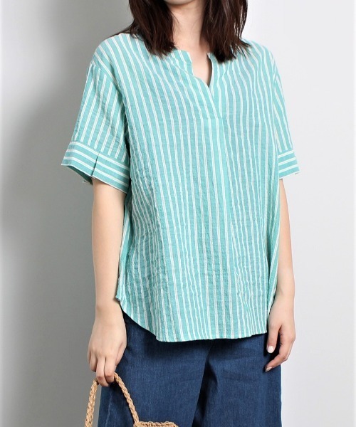 「MB mint breeze」 半袖ブラウス M グリーン レディース_画像5