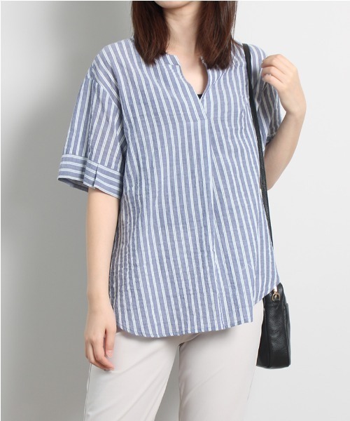 「MB mint breeze」 半袖ブラウス M グリーン レディース_画像9