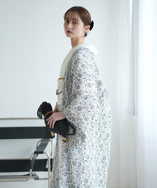 utatane 着物 羽織 レース ニコアンティーク ハナグラフ モノクローム
