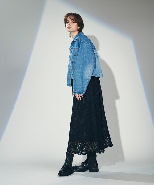 GRACE CONTINENTAL」 デニムジャケット 36 ブラック レディース