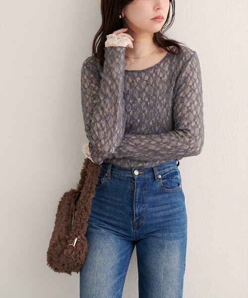 natural couture tシャツ リバーシブルレーストップス レディース