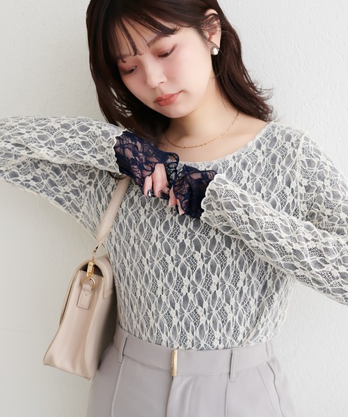 natural couture tシャツ リバーシブルレーストップス レディース