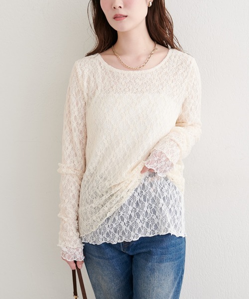 natural couture tシャツ リバーシブルレーストップス レディース