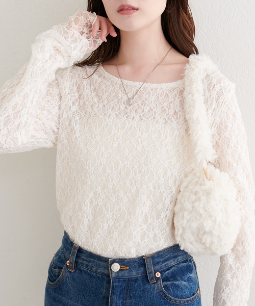 natural couture tシャツ リバーシブルレーストップス レディース