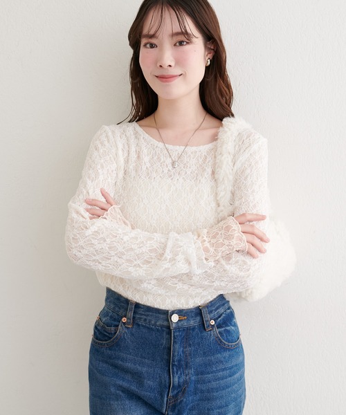 natural couture tシャツ リバーシブルレーストップス レディース